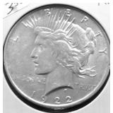 1922 PEACE DOLLAR XF