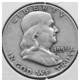 1959 FRANKLIN HALF DOLLAR F