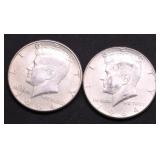 TWO 1964 KENNEDY HALF DOLLARS