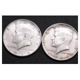 TWO 1964 KENNEDY HALF DOLLARS