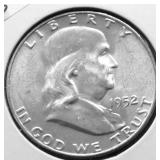 1952 D CHOICE BU FRANKLIN HALF DOLLAR