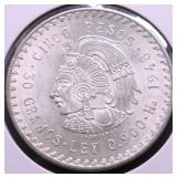 1948 GEM BU MEXICO SILVER 5 PESOS