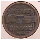 PITTSBURG RAILWAYS TRANSIT TOKEN