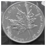 2004 CANADA MAPLE LEAF 1 OZ .9999 SILVER GEM