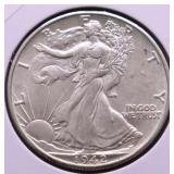 1942 D CHOICE BU WALKING HALF DOLLAR