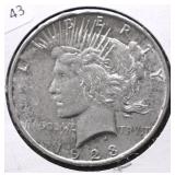 1923 PEACE DOLLAR VFG