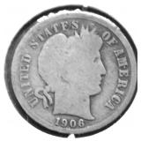 1906 O BARBER DIME G