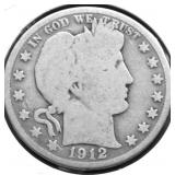 1912 BARBER HALF DOLLAR G