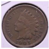 1905 INDIAN HEAD CENT VF