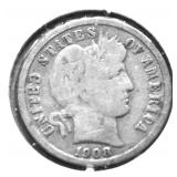 1908 BARBER DIME VG