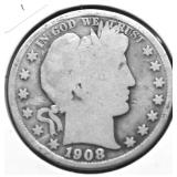 1908 D BARBER HALF DOLLAR G