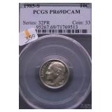 1885 S PCGS PF69DC ROOSEVELT DIME