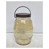 Vintage Glass Barrel Pickle Jar