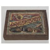 Early Draughtsmen Checker Set with Wooden Box
