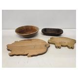 Primitive Wooden Bowls & Cutting Boards