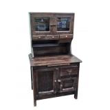Primitive Wooden Hutch Style Kitchen Cabinet