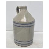 Stoneware Jug with Blue & White Stripe