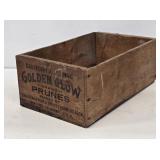 Golden Glow Prunes Advertising Wood Box