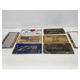 Assorted Vanity License Plates and Brackets
