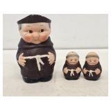 Monk Cream Pitcher and S&P Shakers