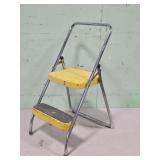 Vintage Yellow Metal Folding Stepstool