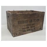 Rhodes Bros. Wooden Advertising Crate