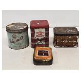 4 Assorted Tobacco Advertising Tins