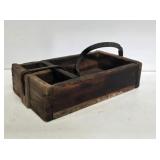 Primitive Wooden Nail Caddy with Leather Strap