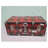 Vintage Plaid Trunk with Interior Tray