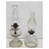 2 Early Glass Oil Lamps