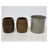 Stoneware Crock and Barrel Mugs