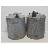 (2) 5 Gallon Galvanized Metal Kerosene Cans