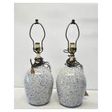 2 Spongeware Jug Table Lamps
