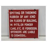 No Spitting or Rubbish SSP Sign