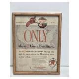 Texaco Sky Chief Framed Advertisement