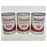 3 Texaco Motor Oil 1 Quart Cans