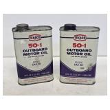2 Texaco Outboard Motor Oil 1 Quart Cans