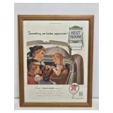 1940's Texaco Framed Advertisement