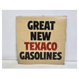 Texaco Gasolines Cardstock Sign