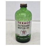 Texaco Outboard Motor Oil 1 Pint Glass Bottle