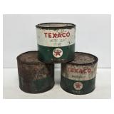 3 Texaco 5lb Grease Cans