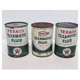 3 Texaco Texamatic 1 Quart Cans