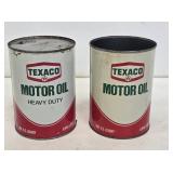 2 Texaco Motor Oil 1 Quart Cans