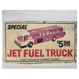 1970's Texaco Jet Fuel Truck Cardstock Sign
