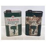 2 Texaco Outboard Motor Oil 1 Pint Cans
