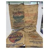 4 Advertising Burlap Sacks
