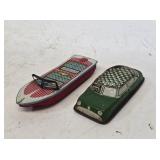 Early Tin Boat and Taxi Cab Toys