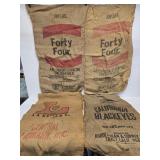 4 Advertising Burlap Sacks