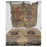 4 Advertising Burlap Sacks