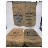 4 Advertising Burlap Sacks